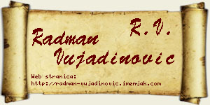 Radman Vujadinović vizit kartica